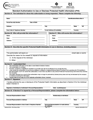 Standard Authorization to Use or Disclose Protected Health Information (PHI)