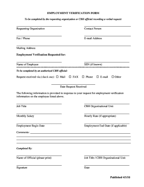 Employment Verification Form