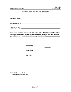 Notification of Purged Records