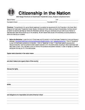 Citizenship in the Nation Merit Badge Workbook