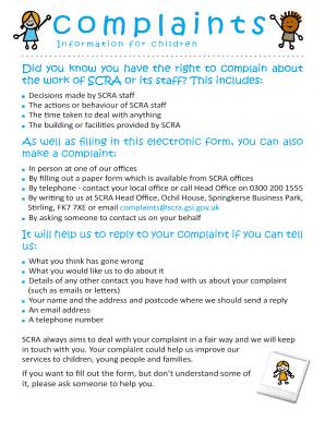 Complaint Form for SCRA Services