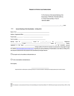 Portugal Telecom Shareholder Voting Request
