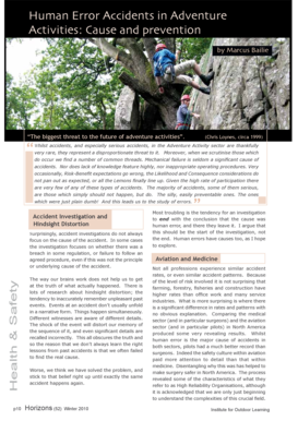 Human Error Accidents in Adventure Activities Cause and