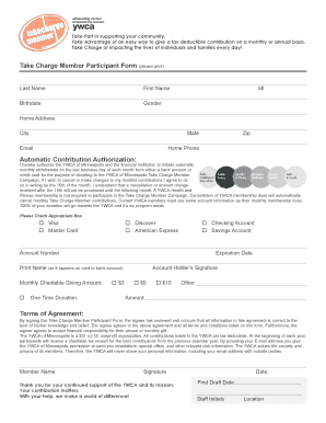 Take charge member form - ywcamplsorg