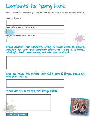 Complaint Form for Young People