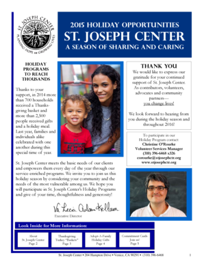 St. Joseph Center Holiday Programs
