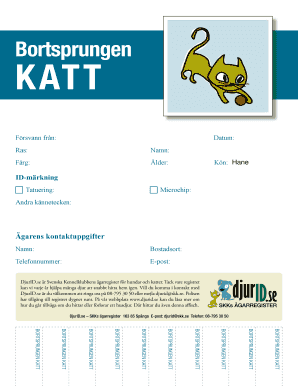Lost Cat Report Form