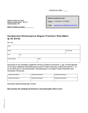 Handwerker-Parkausweis