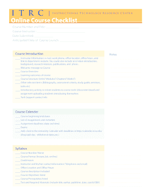 Online Course Checklist