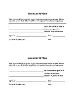 Change of Advisor Form