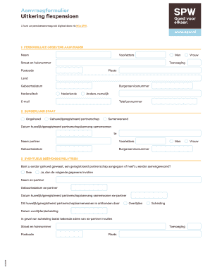 Aanvraagformulier Uitkering Flexpensioen