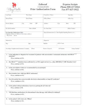 Zelboraf Prior Authorization Form