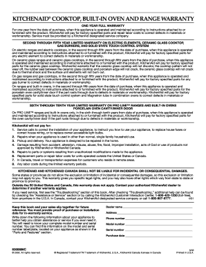 KitchenAid Cooktop and Oven Warranty