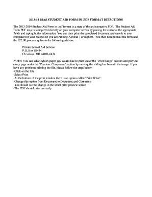 2013-2014 Student Aid Form
