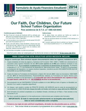 Formulario de Ayuda Financiera Estudiantil 2014-2015
