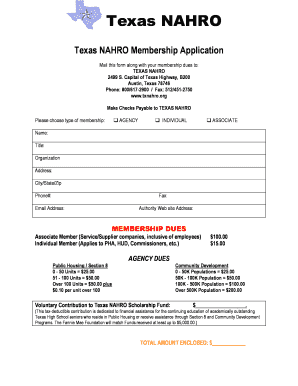 NEW-Texas NAHRO Membership Application