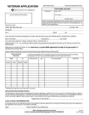 Veteran Status Application
