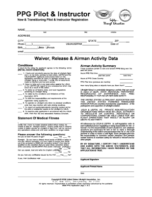 PPG Pilot & Instructor Registration Form