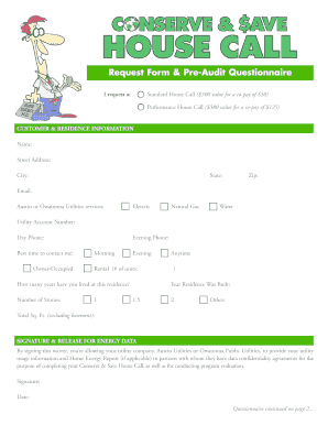 House Call Request Form