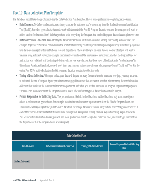 Data Collection Plan Template