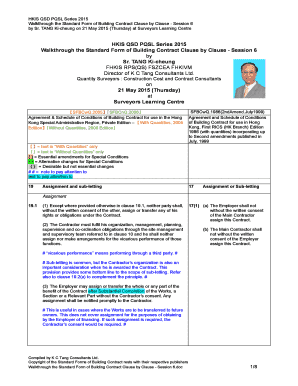 Va amendment - Walkthrough the Standard Form of Building Contract Clause by Clause - Session 6.doc