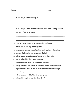 Anti-Bullying Survey Form