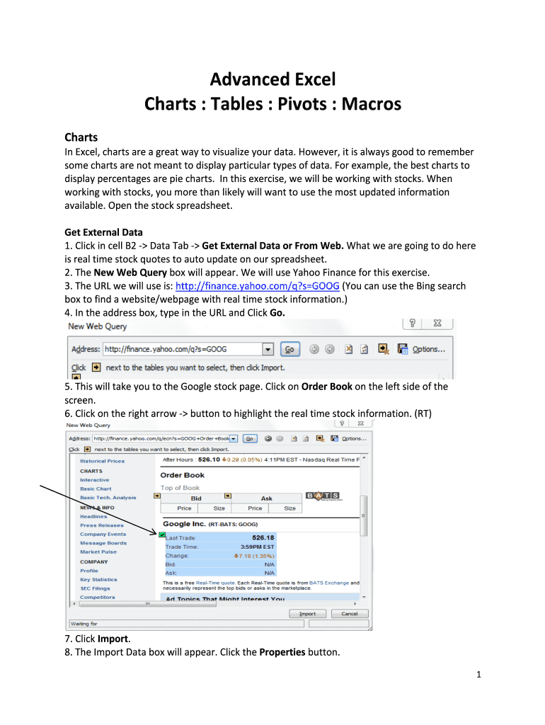 Fillable Online ChartsTablesPivotsMacros Fax Email Print pdfFiller