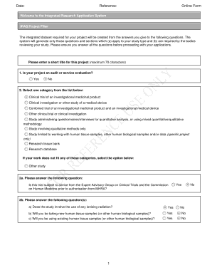 Integrated Research Application System Project Filter