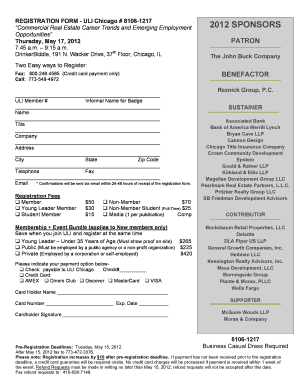 ULI Chicago Registration Form