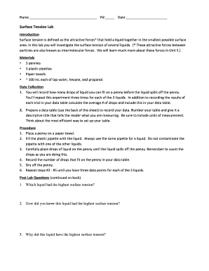 Surface Tension Lab Report
