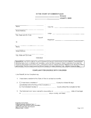 Complaint for Divorce with Children