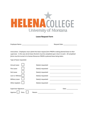 Leave Request Form - UM Helena - umhelena