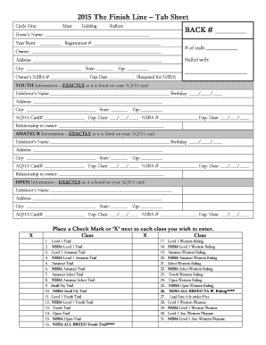 Horse Show Entry Form