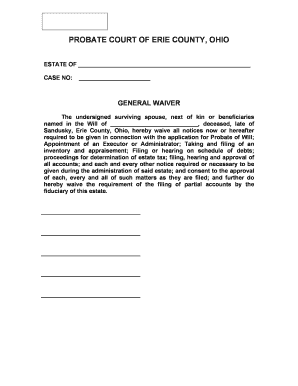 Ohio Probate Waiver Form