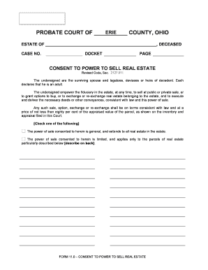 Ohio Consent to Power to Sell Real Estate