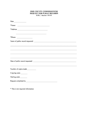 Ohio Public Records Request Form
