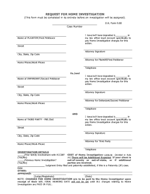 Request for Home Investigation