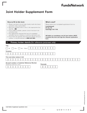 Joint Holder Supplement Form