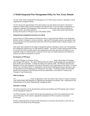 New Jersey School Integrated Pest Management Policy
