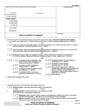 Proof of Service of Summons
