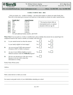 Family Survey 2011-2012