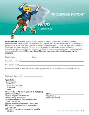 WIND Planeteer Progress Report