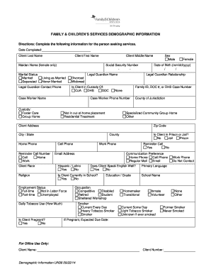 Family and Children's Services Demographic Information Form