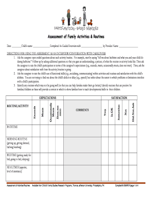 Child Routine Assessment Form