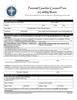 Parental Consent Form & Liability Waiver