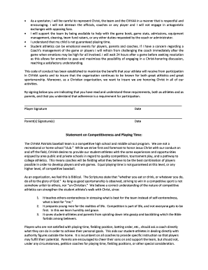 Player and Parent Code of Conduct