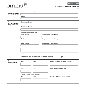 Absence Compensation Plan