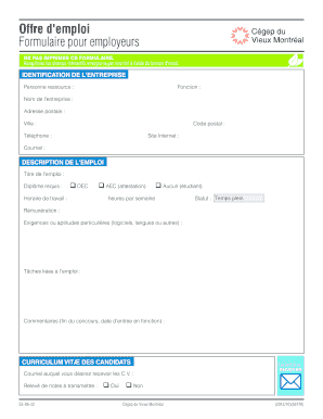 Offre d'emploi