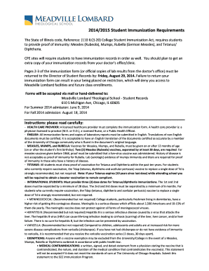 Illinois Student Immunization Form
