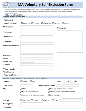 MA Voluntary Self-Exclusion Form